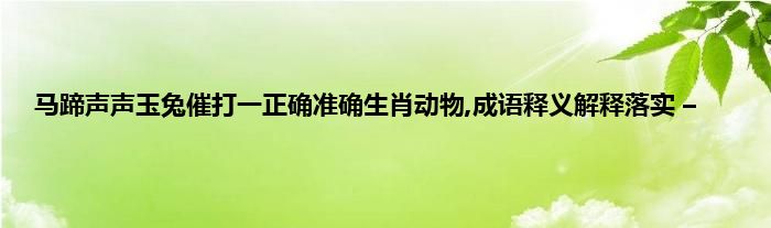 马不停蹄打一生肖动物 ,收益成语分析落实_广泛的关注解释落实热议_ios3.25